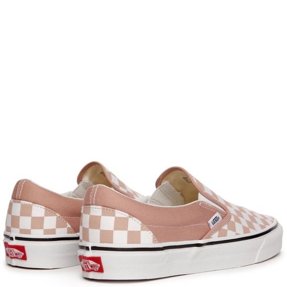 VANS CLASSIC SLIP-ON CHECKERS MAHOGANY ROSE SHOES - Picture 4 of 8